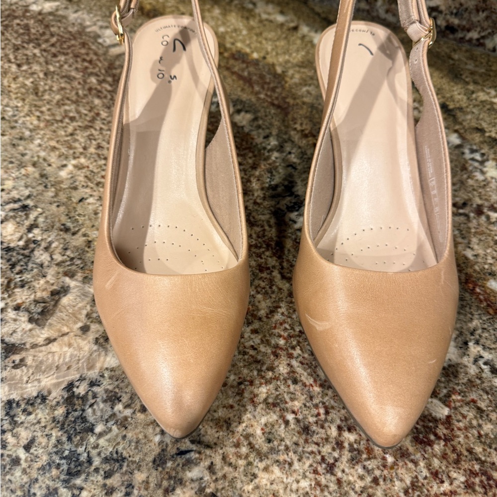 Clarks Kataleyna Pointed Toe Leather Sling Back P… - image 2